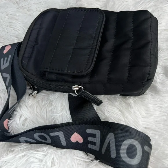 CYNTHIA ROWLEY Black Nylon Zelda Crossbody With Love Strap - Picture 1 of 16